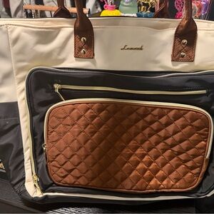 Amazon Cream and Brown Laptop Bag